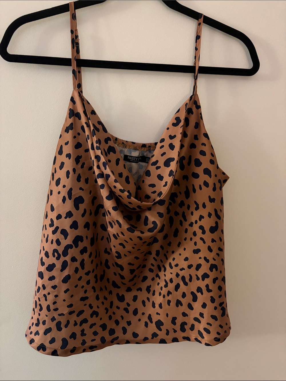 Nasty Gal Brown and Black Leopard Print Cowl Neck Cami